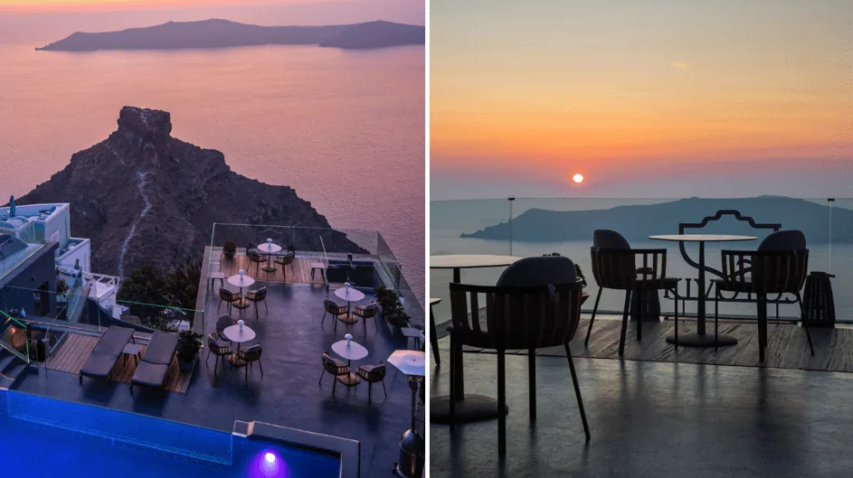 The Terrace and Dining at Kivotos Santorini
