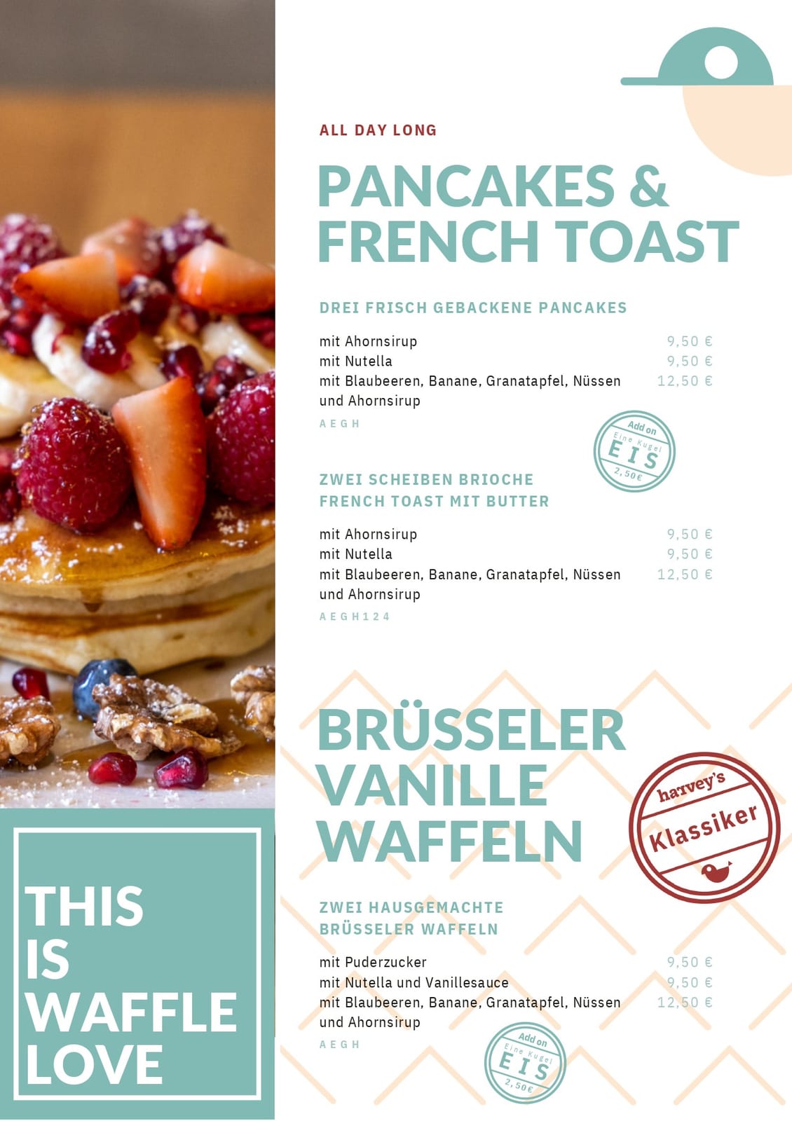 Harvey’s menu – food photography