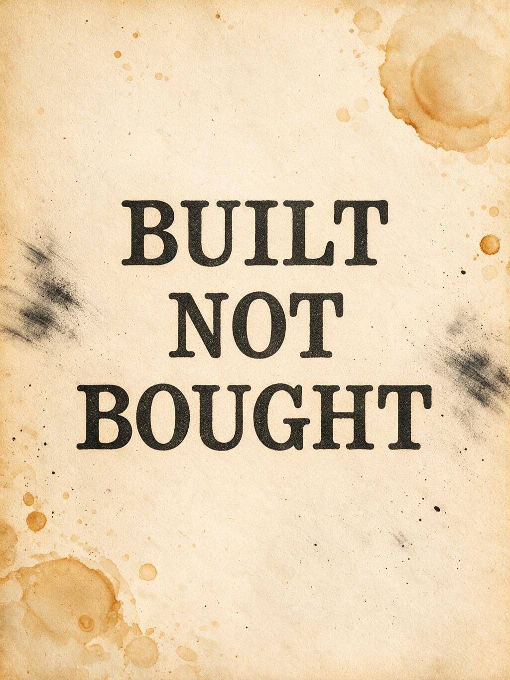 Built Not Bought · Leinwand