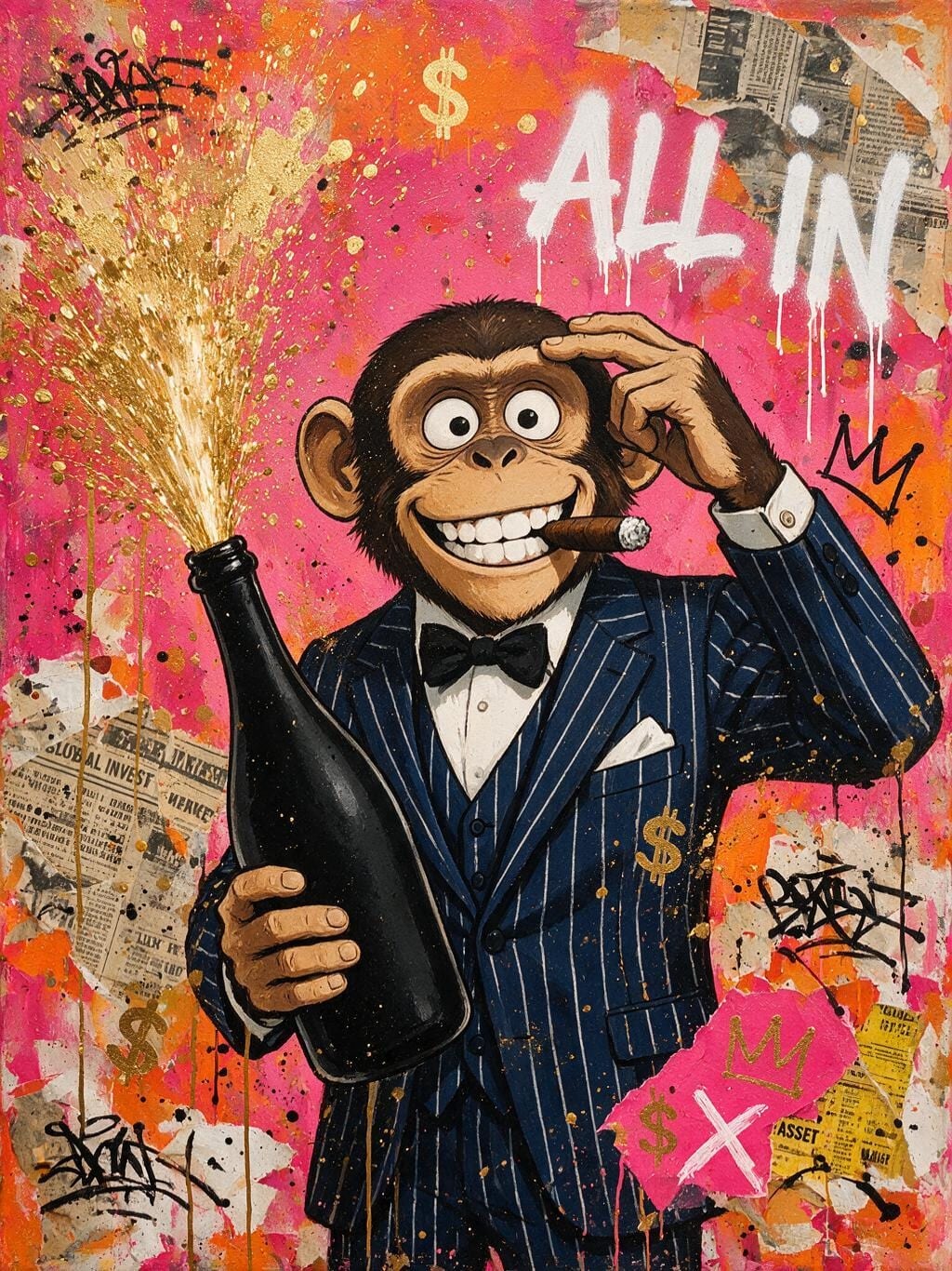 Champagne Shower Monkey