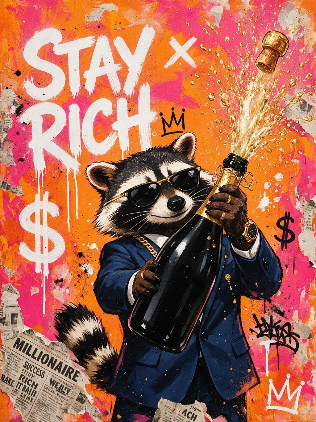 Champagne Shower Raccoon
