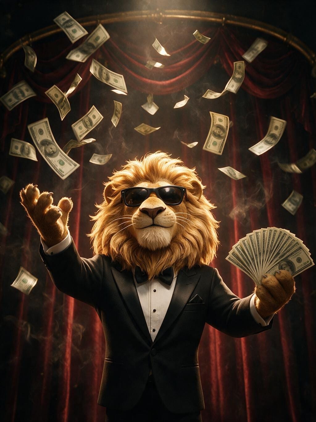 Money Talks Lion · Leinwand