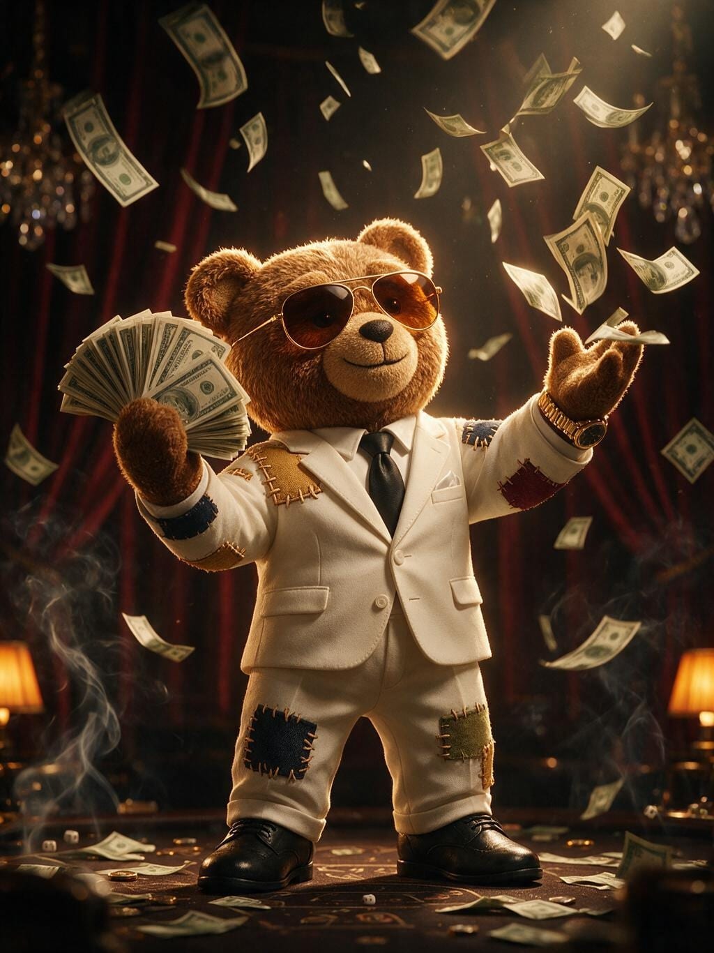 Money Talks Teddy · Leinwand
