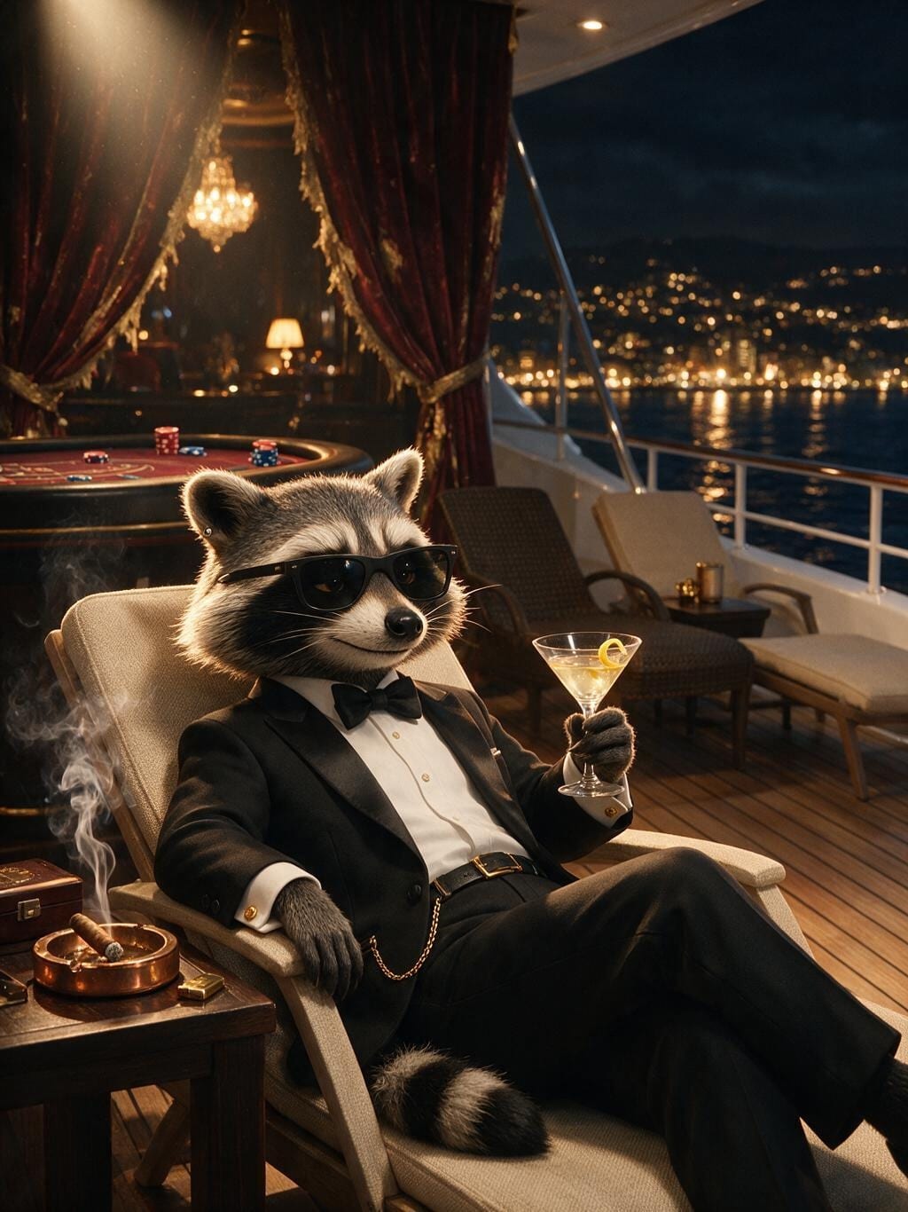 Yacht Life Raccoon · Canvas
