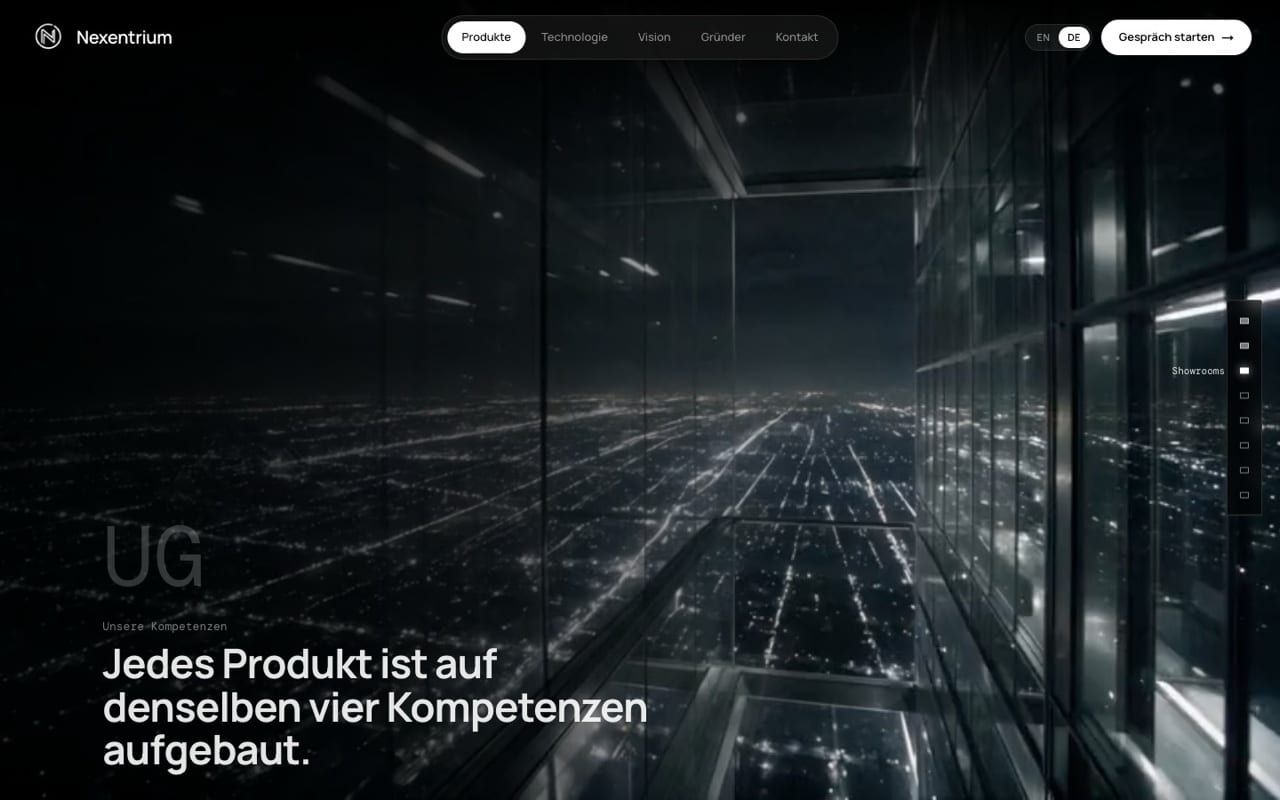 nexentriumtech.com — Im Glasaufzug nach unten