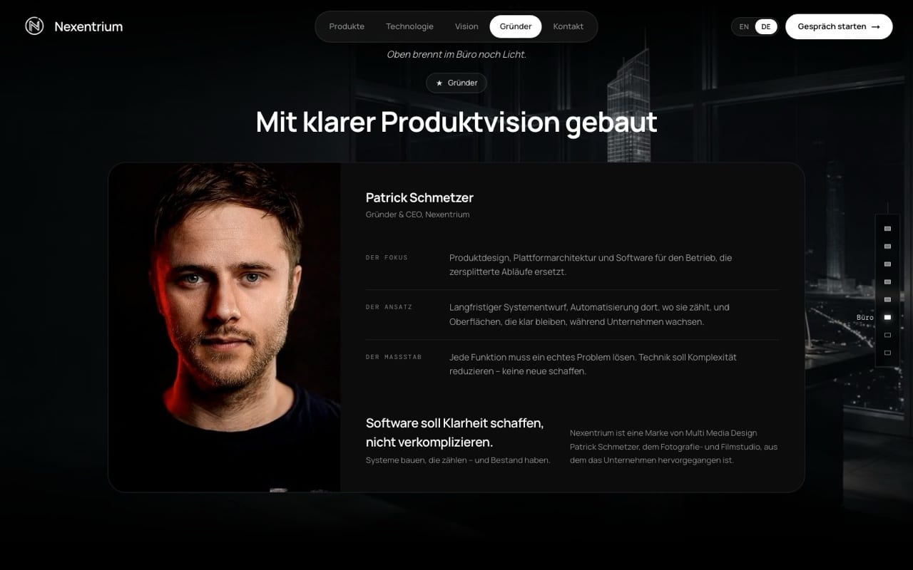 nexentriumtech.com — Oben brennt noch Licht