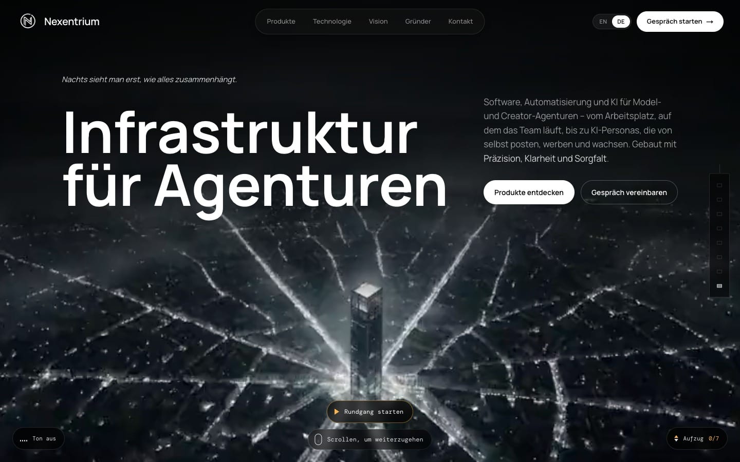 nexentriumtech.com — home page on a desktop
