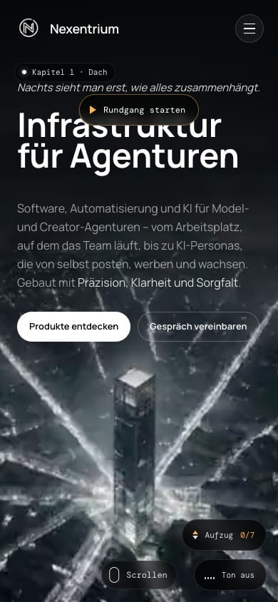 nexentriumtech.com — home page on a phone